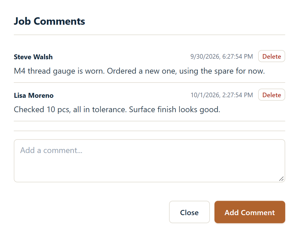 Pylvos job comments